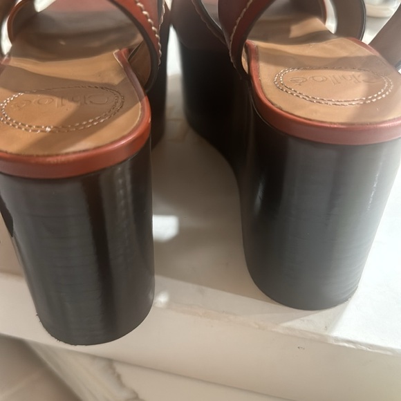 Chloé Candice Leather Wedge Platform Sandal - Picture 9 of 11